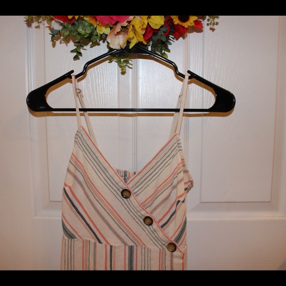 Altar’d State Long Striped Linen Dress, runs tight